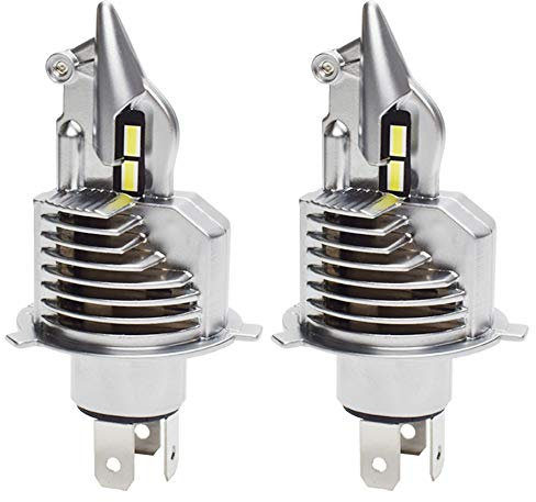 JALN7 H4 led Bombilla para Coche 12V y 24V Camión, 2pcs, h4 led Moto, Luz Blanca, 12000LM, 6500K, 1: 1 Diseño