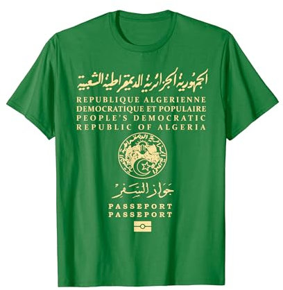 Tee shirt Algerie Passeport algérien T-Shirt