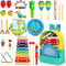 Jojoin Musikinstrumente für Kinder ab 3 Jahre - 24 Stück Instruments Percussion Holzspielzeug - Baby Kinder Montessori Spielzeug - Xylophon Trommel Kinderspielzeug Geschenke für Kleinkinder