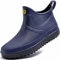 GURGER Stivali di Gomma Uomo Bassi Stivali da Pioggia Stivaletti Corti Stivaletto Impermeabili Wellington Boot Blu Navy 40 Taglie
