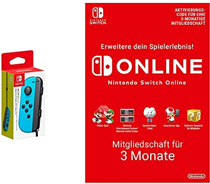 Joy-Con (L) Neon Blau & Switch Online Mitgliedschaft - 3 Monate | Switch Download Code