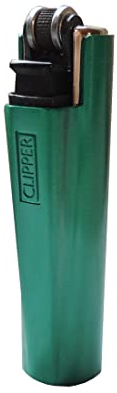 Clipper Micro Gas-Feuerzeug mit Leuchtend grüner metallic Hülle mit SOFORTGRAVUR +VORSCHAU: Gravur inklusive (Gasfeuerzeug, nachfüllbar)