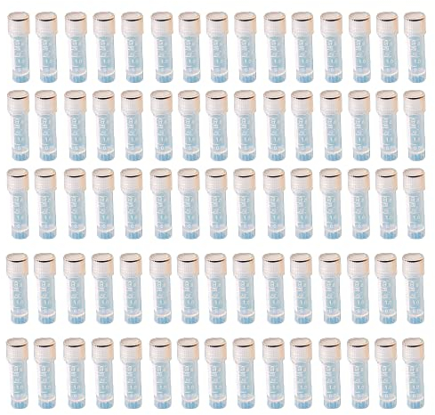 HUAZIZ 60 PcsTubes à Essai en Plastique 1,8ML Gradué avec Bouchon à Vis pour Laboratoire,Cryotubes En Plastique Tubes Cryogéniques Gradués Tube à Échantillons