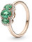 PANDORA Drei Steine Vintage-Ring in 14 Karat rosévergoldeter Metalllegierung mit Zirkonia, Gr. 52, 180057C01-52