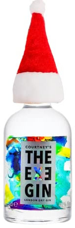 THE EXE GIN 5cl Miniature with FREE Xmas hat! Perfect for Stocking Fillers, Secret Santa, Birthdays, Wedding Favours, Anniversaries, Thank You Gifts. Created by Courtney's Drinks from Devon.