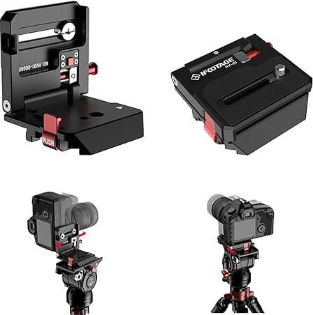 IFOOTAGE Camera L Bracket HV-01, Vertical/Horizontal Conversion Tripod Quick Release Plate, Compatible with DSLR Camera, Fluid Heads, Stabilizer, Tripod, Monopod
