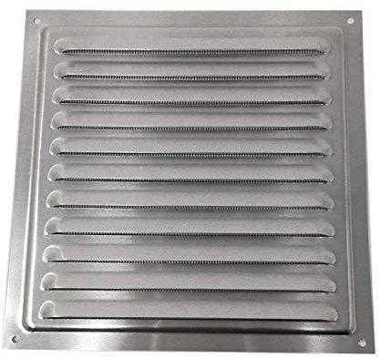 Rejilla de ventilación metálica (25 x 25 cm, metal gris – zinc)