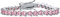 Bling Jewelry Bracciale Tennis con Zirconia Cubica Rosa 25 CT AAA CZ a Forma di Cuore per Donna in Ottone Placcato Rodio Argento 7 Pollici