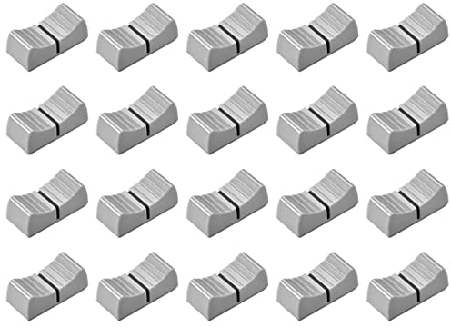 Ferleiss 20 Stück 24 mm x 11 mm x 10 mm Konsole Mixer Fader Knöpfe für Potentiometer Schwarz