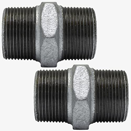 AERZETIX - C65069 - Set di 2 Nipplo uguale maschio-maschio 3/4x3/4'' zincato - in ghisa - raccordo tubo per avvitare doppia filettatura - idraulico-riscaldamento installazione di acqua alimentazione