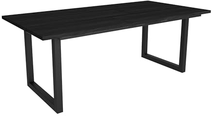 Skraut Home - Mesa de Comedor | 10 Comensales | 200 | Robusta y Estable Gracias a su Estructura y Patas macizas | Ideal para reuniones Familiares | Negro | Estilo Industrial