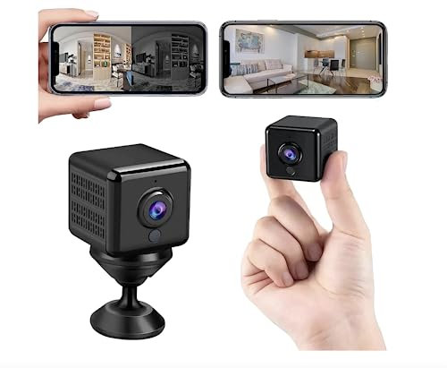 SECURITY TOYS Mini Camara Espia, Cámara Interior con Visión Nocturna y Detección De Movimiento, Mini Cámara WiFi De Vigilancia inalámbrica HD para Ver En El Movil