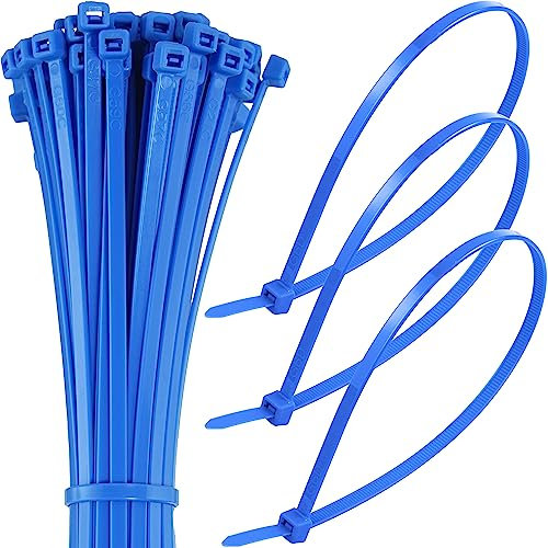 100pcs Small Blue Cable Ties - 6 Blue Zip Ties for Secure Cord Management- 150 x 3.6 mm Tie Wraps with Auto-Locking Mechanism - Just Cable Ties