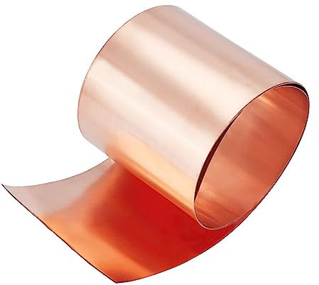 OLYCRAFT Kupferfolie Kupferbleche Dünne Folienrolle 1000x100x0.3mm Messingfolie Blech Reinheit Roségoldfolie Messingfolie Kupferblech Kupferfolienband Kupferstreifen Für Schneiden Basteln