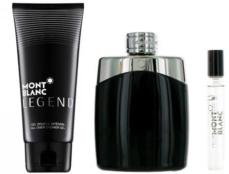 Mont Blanc Mont Blanc Legend For Men Geschenk-Set, 3,3 oz EDT Spray, 0,25 oz EDT Spray, 3,3 oz All-Over Shower Gel