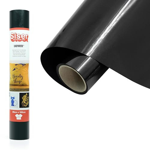 Siser® EasyWeed® Nero, 30cm x 1mt, vinile termotrasferibile termoadesivo per personalizzare i tessuti, hobby creativi, certificato VeganOk e Oeko-Tex standard 100 classe I.