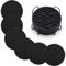 Lot de 6 dessous de verre avec support - Antidérapants - Pour boissons, bar, tasses, verre (noir, 6)