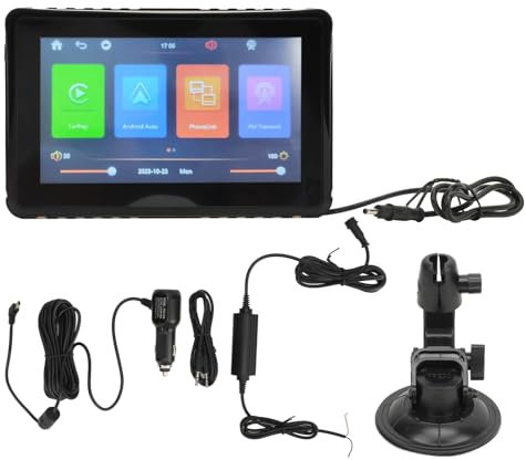 7-Zoll-Motorrad-GPS-Navigator, Tragbarer Wasserdichter Touchscreen, Unterstützt Carplay für Android Auto, Kabelloses WLAN, Bluetooth 5.0