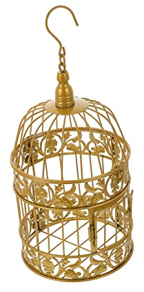 Zerodeko Goldener Vogelkäfig Dekoration Für Hochzeiten Und Heimdeko Aus Stabilem Eisen Kreative Ornamente Für Garten Und Partys Vielseitig Einsetzbar Für Blumen Und Kleine Gegenstände