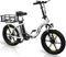 EVERCROSS EK6 Elektrofahrräder Erwachsene, faltbares E-Bike mit 20 x 4,0 Breiten Reifen, E Bike Mountainbike mit 7 Gang Getriebe, 48V 15AH Akku, 250W Motor, 33,2kg Gewicht, Doppelstoßdämpfern