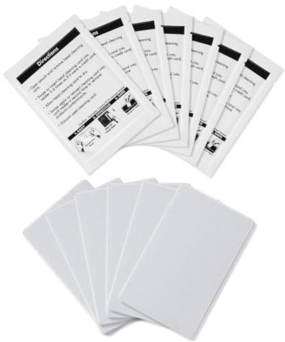 HiCOZZIE Cartes de Nettoyage CR80, Nettoyant pour Lecteur de Cartes Double Face, Cartes de Nettoyage pour Terminaux de Point de Vente -CR80 Nettoyant pour Puces de Cartes (10 Pièces) Blanc Facile à