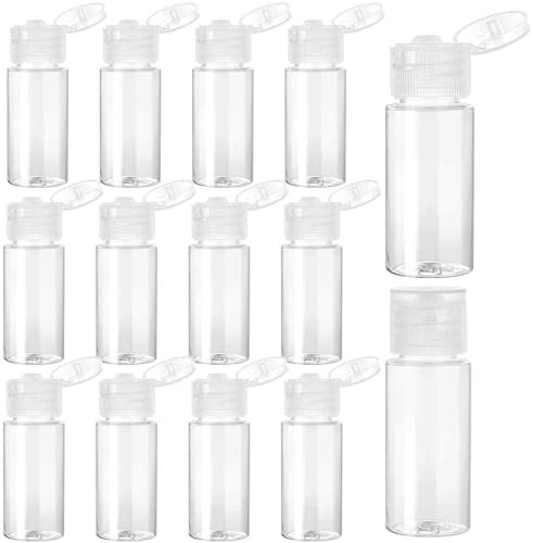15ml Reiseflaschen zum Befüllen, 12 Stück Reiseflaschen Set mit Flip Cap Transparent Flaschen zum Befüllen Flugzeug Reise Kosmetik Behälter Leere Spender Plastikflasche für Geschäftsreise, Shampoo