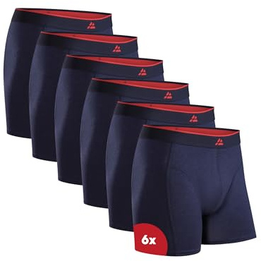 DANISH ENDURANCE 6er Pack Bambus Boxershorts Herren, Superweich & Elastischer Bund, Ohne krazenden Zettel, Atmungsaktiv, Unterhosen Herren mit oder ohne Eingriff Marineblau 3XL