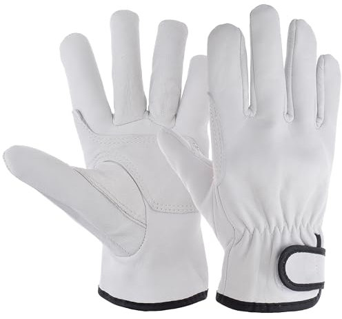 EINSKEY Arbeitshandschuhe aus Ziegenleder für Damen & Herren – Dornenfeste Gartenhandschuhe, Robust für Baustelle, Holzarbeiten, Schweißarbeiten, Rosen schneiden und Haushalt