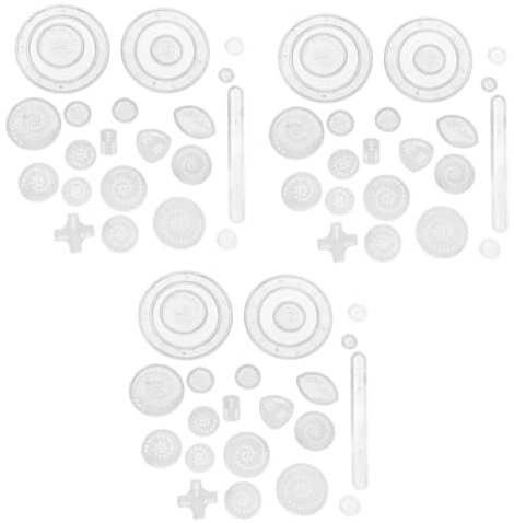 VILLCASE 3 Sätze à 22 Stück Spielzeug Zeichnen Geometrisches Zeichenlineal Werkzeug Zum Zeichnen Von Mandalas Rundes Zeichenlineal Lineal Zum Zeichnen Von Kindern Lineal Zeichnen Weiß