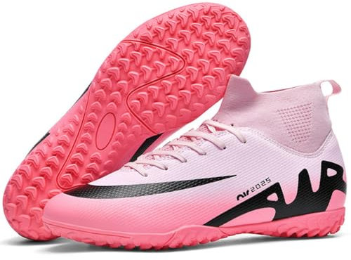 WOWEI Botas de Fútbol Hombre Profesionales Zapatillas de Fútbol Spike Aire Libre Atletismo Atletismo Hombre Niños Zapatos de Fútbol Tacos Calzado Fútbol Deporte (Fuss-27, 41EU)