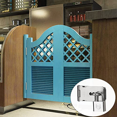 GLMGBP Hölzerne Café-Schwingtüren, Café-Schwingtür mit Schloss, Innentüren aus Massivholz für Kneipen und Salons mit Metallscharnieren, Emporium-Thekenschwingtür mit automatischer Schließung (B130