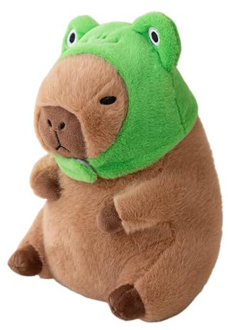 shownicer Plüschtier Capybara Kuscheltier Stofftier Kawaii Capybara Plüsch Kissen Spielzeug Wurfkissen Geschenk für Kinder Mädchen 3+ Jahre (Frosch, 30cm)
