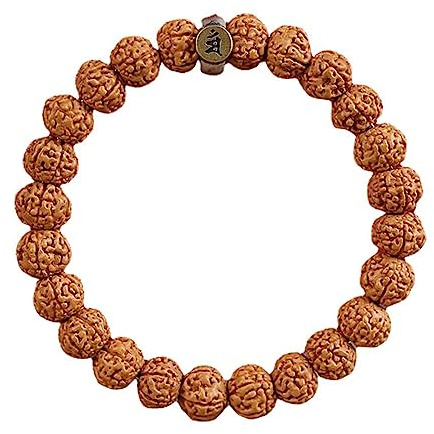 10 mm Rudraksha Vajra Bodhi Armband tibetisch-buddhistisches Mala-Armband, natürliches Holzperlen-Gebetsarmband