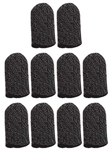 COLLBATH Elastischer Gitarren Fingerschutz für Mobile Gaming 10 Stück Nylon Fingerhüllen Atmungsaktiv Schweißabweisend Rutschfest Schwarz