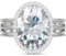 Linawe Verstellbarer Ring Damen Silber Jewelry, Moissanite Damenring Modeschmuck Ring mit Stein, Silberring Fossil Diamant Fingerring, Statement Schmuck Diamond Ring Weißgold