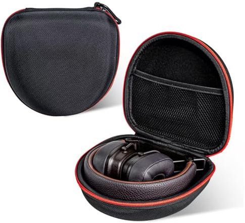 On Ear Bluetooth Headphones Case Storage Carrying Bag Compatible with Marshall Major V/IV/III/II/ 5/4/ 3/2 (Black + Red)