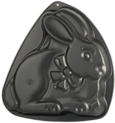 OPIROS Plaque de cuisson en aluminium antiadhésive pour gâteaux de Noël Pâques, anniversaires, fêtes (forme lapin)