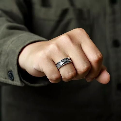 Retro Zeit Raum Goku Schwarz Ring Punk Gothic Offener Ring Für_yi