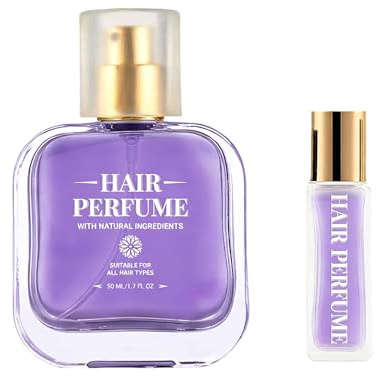 Women's Hair Perfume Mist with Honey, Coconut Oil & Chamomile | Hair Care Mist | Long-Lasting Floral Fragrance & Shine | Non-Sticky, Travel-Size 50ml+10ml | Bergamot, Datura, Patchouli Notes