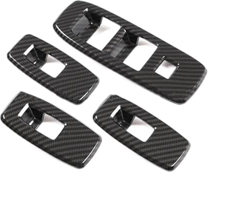 XYWOPO Window Switch Cover Trim, for Ford, Road Shaker Door Window Lift Panel Carbon Fiber Door Window Control Trim Car Window Switch Cover