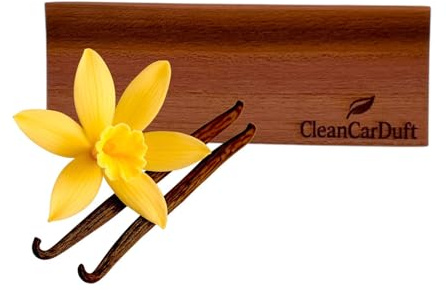 CleanCarDuft® Duftholz, Holz Auto Lufterfrischer mit Vanilleduft, Handgefertigt aus Echtholz, Premium Auto Duft, Auto Raumduft. (Vanilla Crush)