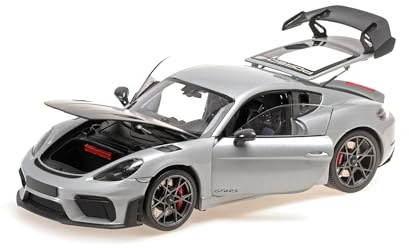 Minichamps 110062122 Porsche Cayman GT4 RS Silver Metallic with Weissach Package 2024 - Scale 1/18 - Model Car