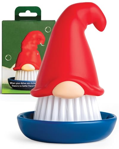 New! Beardy Gnome Dish Brush - Dish Scrub Brush, Gnomes, Quirky Gifts, Dish Brush, Cute Kitchen Accessories, Funny Kitchen Gadgets, Vegetable Brush, Cute and Useful Gifts for Women