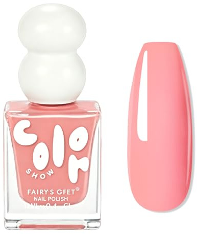 Peach Pink Nail Varnish - Pastel Nail Polish Quick Dry - Glossy Long Lasting Bright Pink Nail Varnish - Chip Resistant No Need Cured for Women DIY Manicure