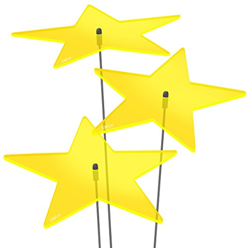 SUNPLAY Sonnenfänger Sterne Lisa in GELB, 3 Stück je 20 cm Durchmesser im Set + 70 cm Schwingstäbe