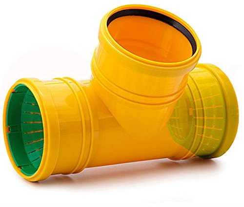T-Stück HT-KG Ø 110 mm Dränage Ø 72-100 mm (MKK-26) Dränagerohr Verschluss ...