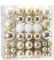 Sea Team 125 Pieces of Assorted Christmas Ball Ornaments Shatterproof Seasonal Decorative Hanging Baubles Set with Reusable Hand-held Gift Package for Holiday Xmas Tree Decorations, Gold