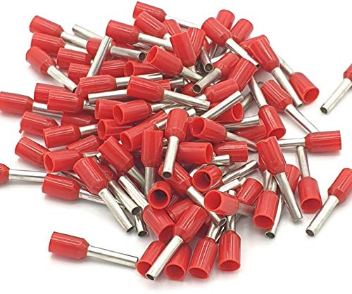 100pcs 1mm Insulated Red Single Cord End Terminal Crimp Bootlace Ferrules