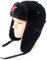 PYapron Unisex Winter-Bomber-Hüte, Flieger Pilot Cap Männer Winter-Trapper-Hut, Ushanka russischen Jagd-Hut mit rotem Stern, Schwarz One Size