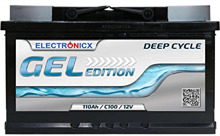 Gel Batterie 12V 110Ah GEL Edition Perfekte Solar Batterie mit GEL Technologie, Ideal für Wohnmobile, Camping, Wohnwagen Solarbatterie 12V 110Ah Akku.